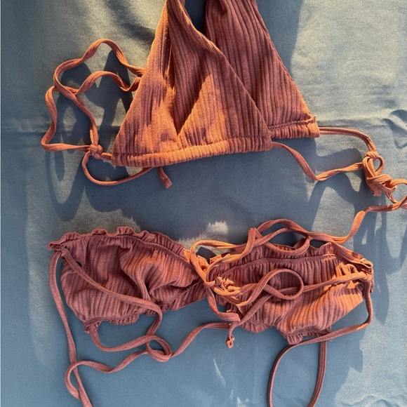 Rust Ribbed Bikini Set - Picture 2 of 2